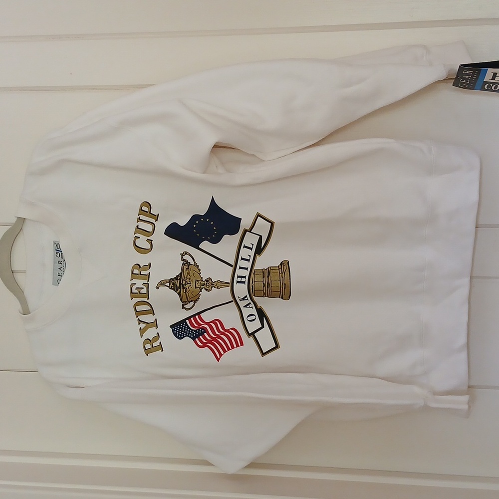 🏌‍♂️1990s Original Oak Hill W/tags Ryder Cup Oversized White Sweatshirt Sz S-L
